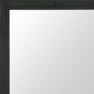 HomeRoots 34" Black Glass Square Hanging Accent Mirror with Rope Suspension for Modern Home Decor & Style 632667