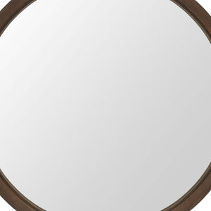 HomeRoots 39" Espresso Round Hanging Mirror - Premium Glass Design with Rope Accent for Modern Spaces 632668