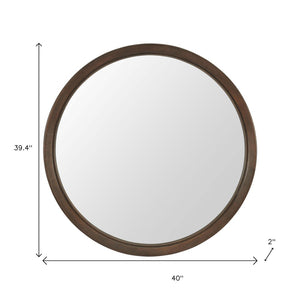 HomeRoots 39" Espresso Round Hanging Mirror - Premium Glass Design with Rope Accent for Modern Spaces 632668