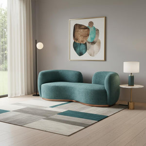 HomeRoots 87" Teal Blue Sofa - Stylish, Comfortable, Stain-Resistant Upholstery for Modern Living Rooms! 632670