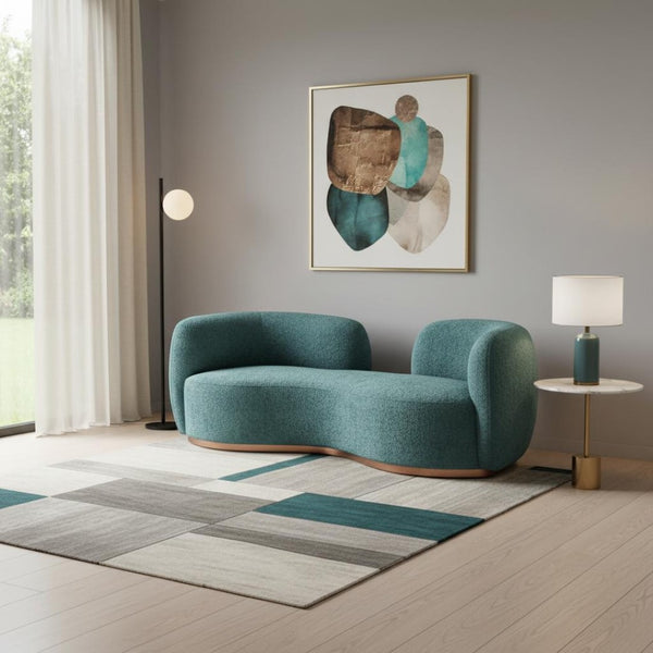 HomeRoots 87" Teal Blue Sofa - Stylish, Comfortable, Stain-Resistant Upholstery for Modern Living Rooms! 632670