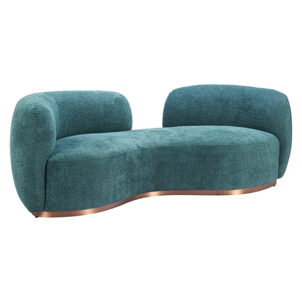 HomeRoots 87" Teal Blue Sofa - Stylish, Comfortable, Stain-Resistant Upholstery for Modern Living Rooms! 632670