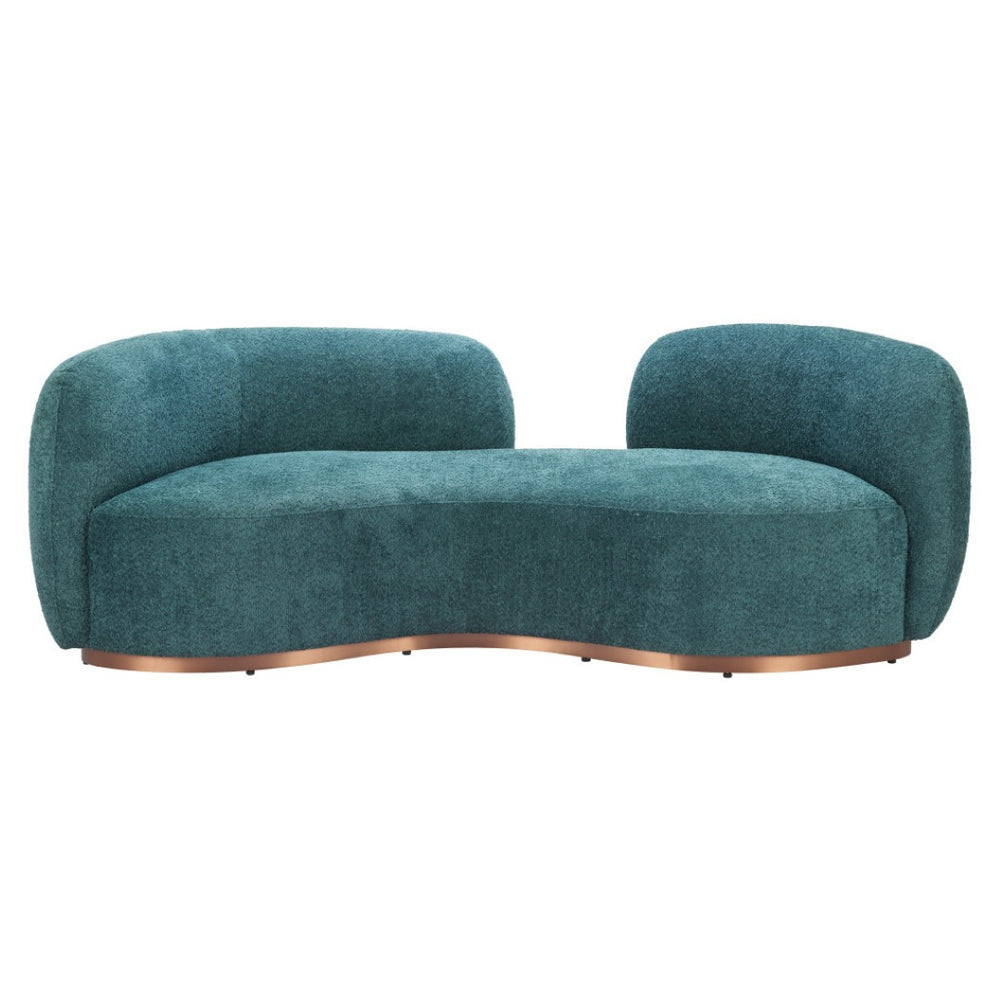 HomeRoots 87" Teal Blue Sofa - Stylish, Comfortable, Stain-Resistant Upholstery for Modern Living Rooms! 632670