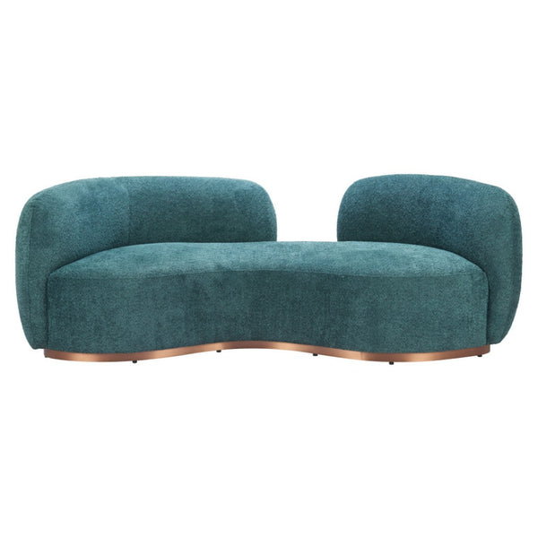 HomeRoots 87" Teal Blue Sofa - Stylish, Comfortable, Stain-Resistant Upholstery for Modern Living Rooms! 632670