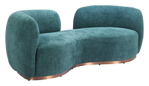 HomeRoots 87" Teal Blue Sofa - Stylish, Comfortable, Stain-Resistant Upholstery for Modern Living Rooms! 632670
