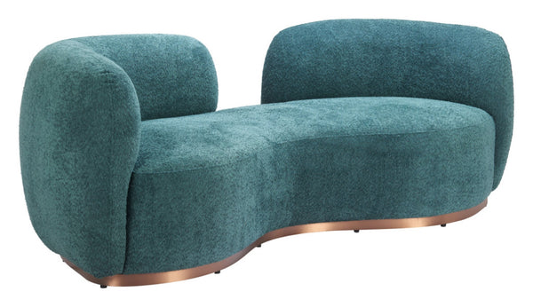 HomeRoots 87" Teal Blue Sofa - Stylish, Comfortable, Stain-Resistant Upholstery for Modern Living Rooms! 632670