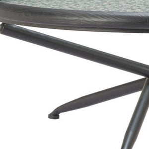 HomeRoots 40" Modern Round Coffee Table with Black Glass Top & Solid Wood Sled Base - Stylish & Versatile Design 632690