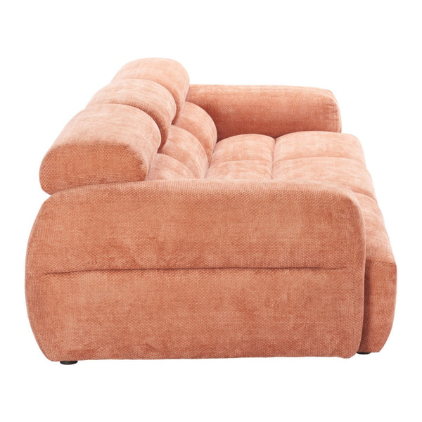 HomeRoots 108" Modern Orange Upholstered Sofa – Stylish, Comfortable Seating for 3 in Vibrant Polyester Design 632704