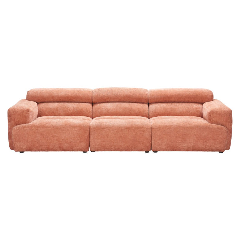 HomeRoots 108" Modern Orange Upholstered Sofa – Stylish, Comfortable Seating for 3 in Vibrant Polyester Design 632704