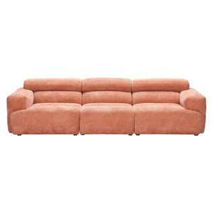 HomeRoots 108" Modern Orange Upholstered Sofa – Stylish, Comfortable Seating for 3 in Vibrant Polyester Design 632704