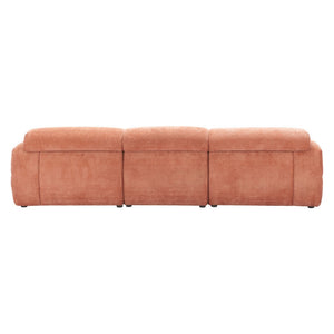 HomeRoots 108" Modern Orange Upholstered Sofa – Stylish, Comfortable Seating for 3 in Vibrant Polyester Design 632704