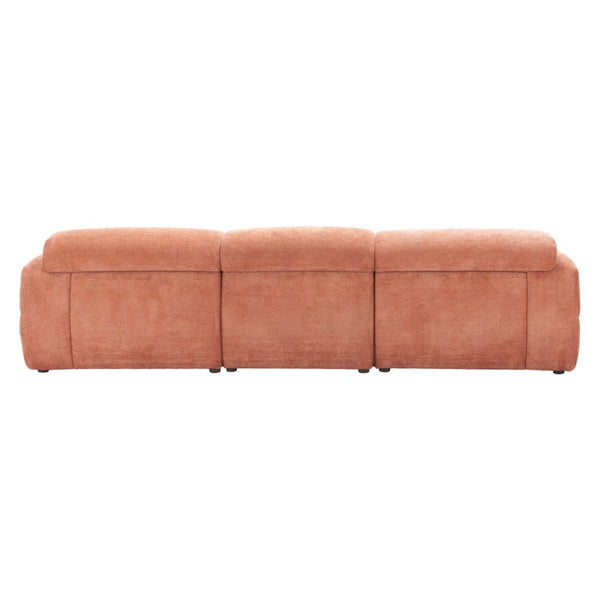 HomeRoots 108" Modern Orange Upholstered Sofa – Stylish, Comfortable Seating for 3 in Vibrant Polyester Design 632704