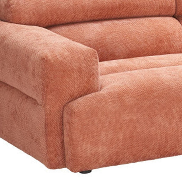 HomeRoots 108" Modern Orange Upholstered Sofa – Stylish, Comfortable Seating for 3 in Vibrant Polyester Design 632704