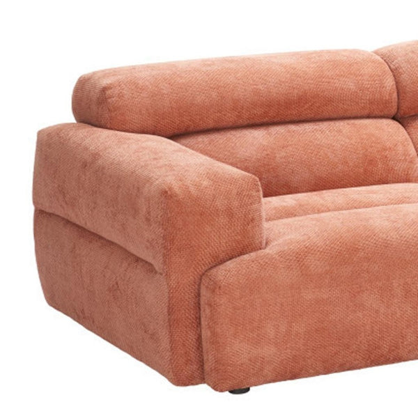 HomeRoots 108" Modern Orange Upholstered Sofa – Stylish, Comfortable Seating for 3 in Vibrant Polyester Design 632704