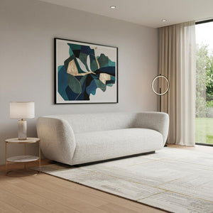 HomeRoots 96" Gray Upholstered Wood Sofa - Modern Design, Family-Friendly Comfort, and Durable Solid Frame 632705