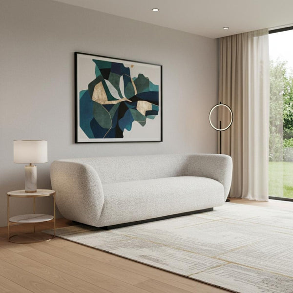 HomeRoots 96" Gray Upholstered Wood Sofa - Modern Design, Family-Friendly Comfort, and Durable Solid Frame 632705