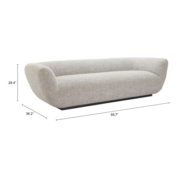HomeRoots 96" Gray Upholstered Wood Sofa - Modern Design, Family-Friendly Comfort, and Durable Solid Frame 632705
