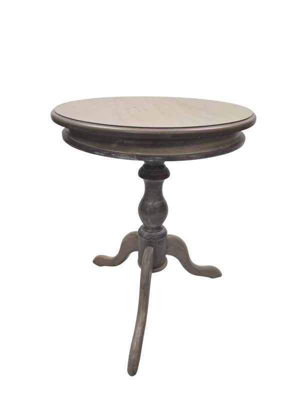 HomeRoots 25" Natural Solid Wood Round Pedestal End Table - Elegant, Versatile & Unique Design for Any Space 632708