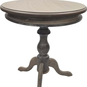 HomeRoots 25" Natural Solid Wood Round Pedestal End Table - Elegant, Versatile & Unique Design for Any Space 632708