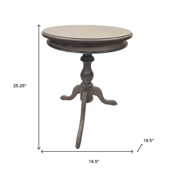 HomeRoots 25" Natural Solid Wood Round Pedestal End Table - Elegant, Versatile & Unique Design for Any Space 632708