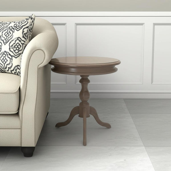 HomeRoots 25" Natural Solid Wood Round Pedestal End Table - Elegant, Versatile & Unique Design for Any Space 632708