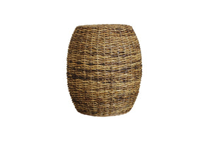 HomeRoots 20" Handcrafted Natural Rattan Round Drum End Table – Versatile Accent for Cozy Living Spaces 632709