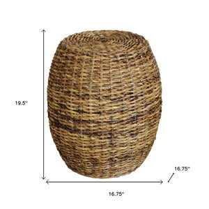 HomeRoots 20" Handcrafted Natural Rattan Round Drum End Table – Versatile Accent for Cozy Living Spaces 632709