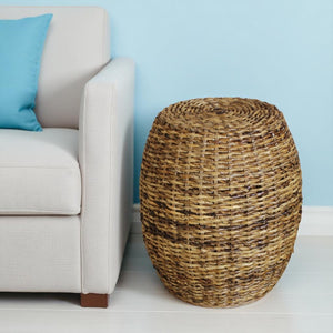 HomeRoots 20" Handcrafted Natural Rattan Round Drum End Table – Versatile Accent for Cozy Living Spaces 632709