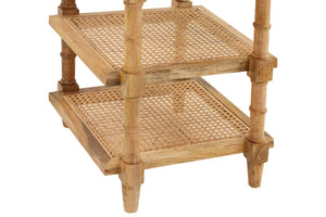 HomeRoots 24" Solid Wood End Table with 2 Shelves - Modern Design, Natural Finish, Versatile Storage Solution 632710