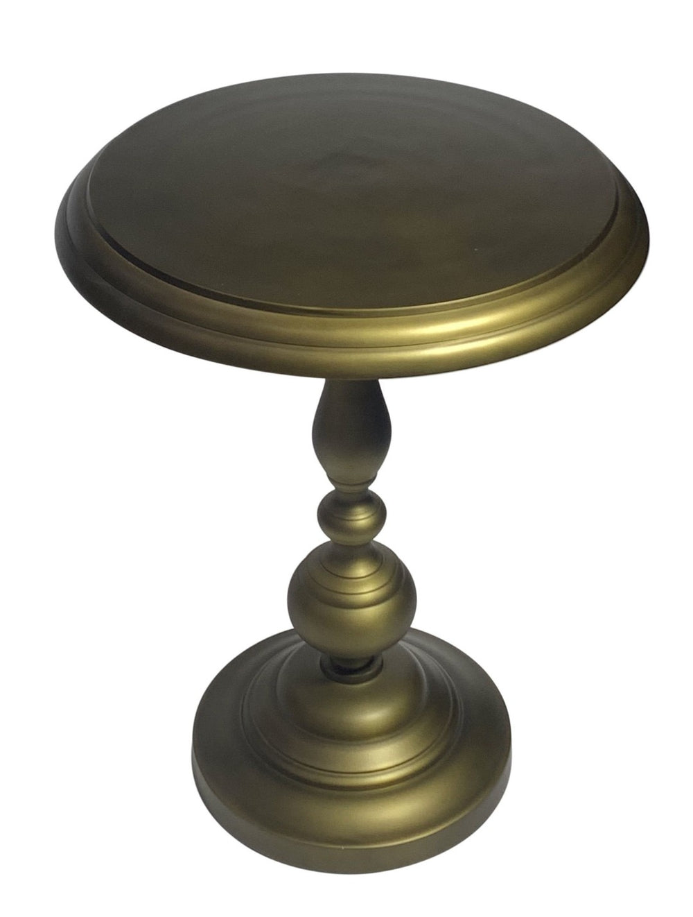 HomeRoots 24" Brass Aluminum Round Pedestal End Table - Elegant, Lightweight Accent Piece for Any Space 632721