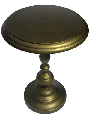 HomeRoots 24" Brass Aluminum Round Pedestal End Table - Elegant, Lightweight Accent Piece for Any Space 632721