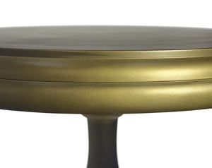 HomeRoots 24" Brass Aluminum Round Pedestal End Table - Elegant, Lightweight Accent Piece for Any Space 632721