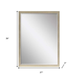 39 Inch Solid Wood Framed Decorative Wall Mirror for Elegant Entryway or Bedroom Decor