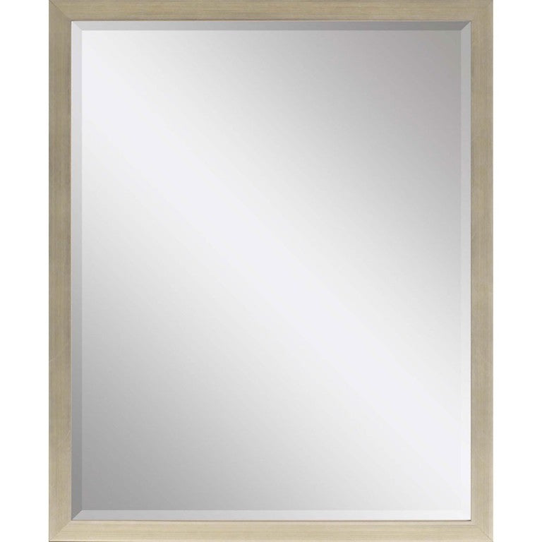 HomeRoots 43 Inch Round Wooden Frame Decorative Wall Mirror Elegant Glam Accent for Living Room Entryway Silver 632756