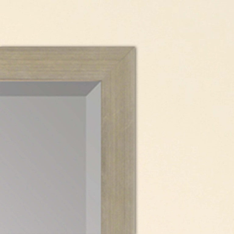 HomeRoots 43 Inch Round Wooden Frame Decorative Wall Mirror Elegant Glam Accent for Living Room Entryway Silver 632756
