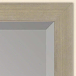 51 Inch Silver Finish Wooden Wall Mirror Elegant Accent Piece for Living or Bedroom