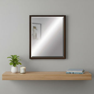 31 Inch Wooden Round Decorative Wall Mirror Elegant Accent for Living Room or Entryway