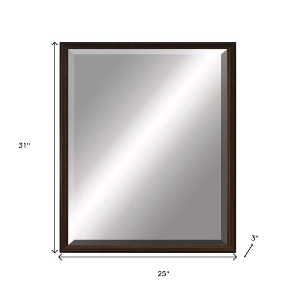 31 Inch Wooden Round Decorative Wall Mirror Elegant Accent for Living Room or Entryway