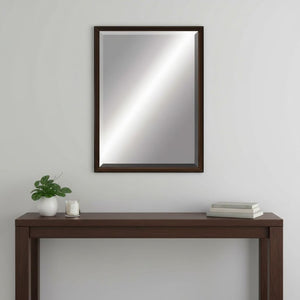 39 Inch Round Wooden Frame Decorative Wall Mirror Elegant Accent for Any Room Decor