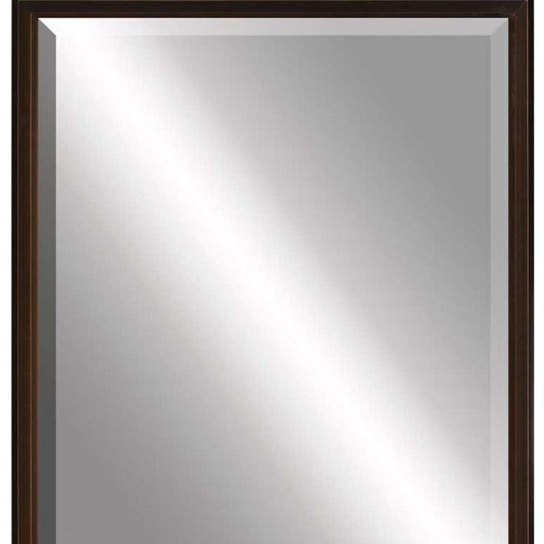 HomeRoots 39 Inch Round Wooden Frame Decorative Wall Mirror Elegant Accent for Any Room Decor Bronze 632759