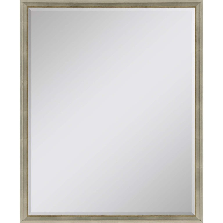 HomeRoots 42 Inch Silver Finished Wood Frame Decorative Round Wall Mirror for Living Room 632772