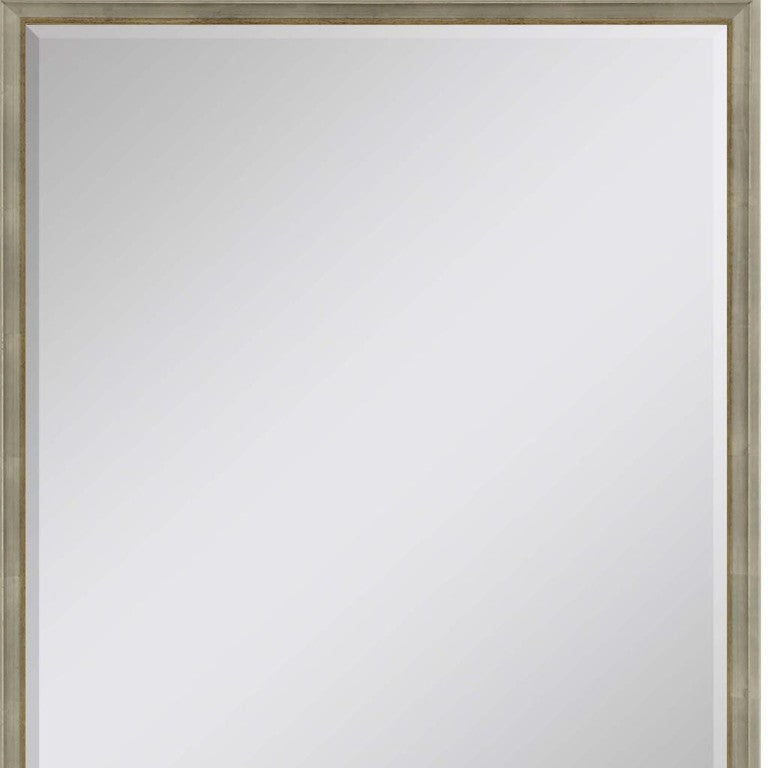 HomeRoots 42 Inch Silver Finished Wood Frame Decorative Round Wall Mirror for Living Room 632772