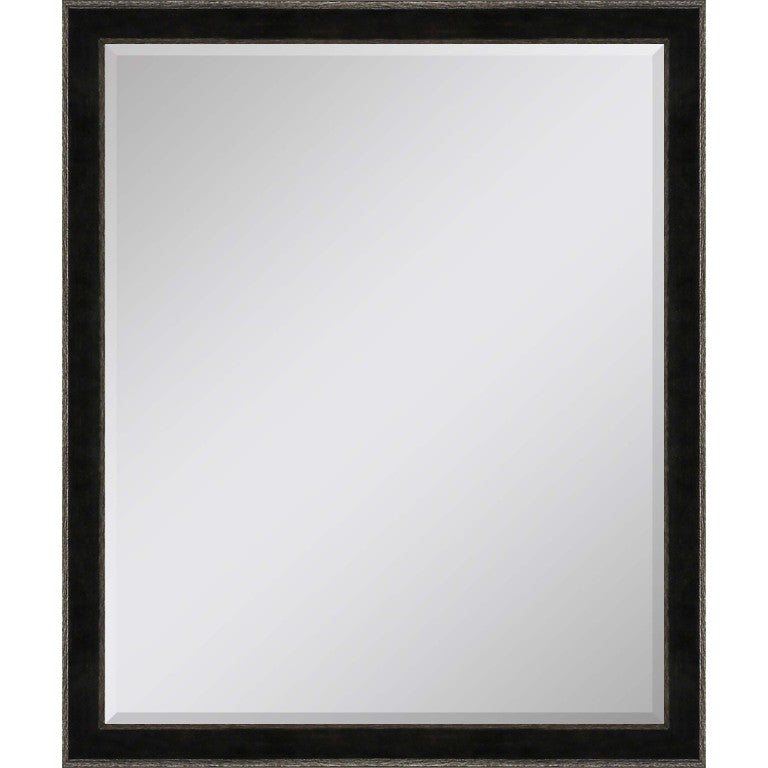 HomeRoots 32 Inch Round Dark Wood Framed Accent Mirror for Entryway Living or Bedroom Walls 632773
