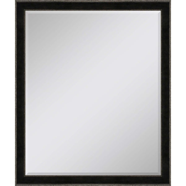 HomeRoots 32 Inch Round Dark Wood Framed Accent Mirror for Entryway Living or Bedroom Walls 632773