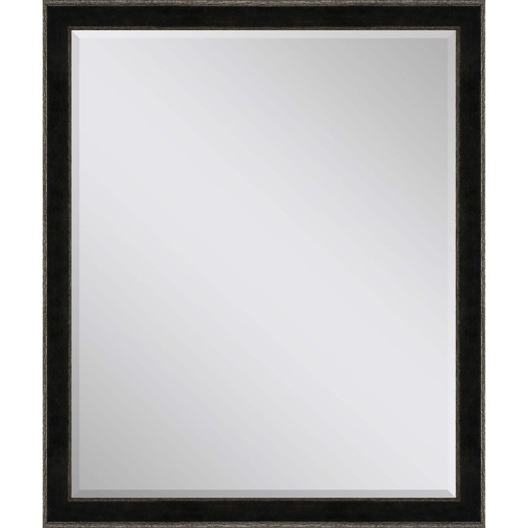 HomeRoots 32 Inch Round Dark Wood Framed Accent Mirror for Entryway Living or Bedroom Walls 632773
