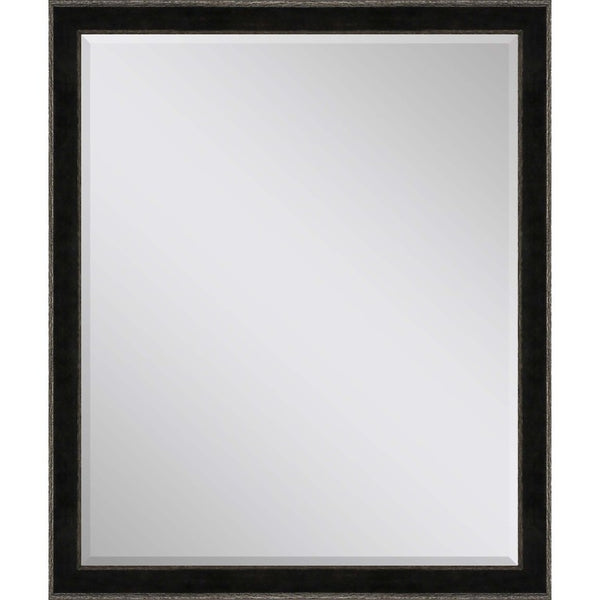 32 Inch Round Dark Wood Framed Accent Mirror for Entryway Living or Bedroom Walls