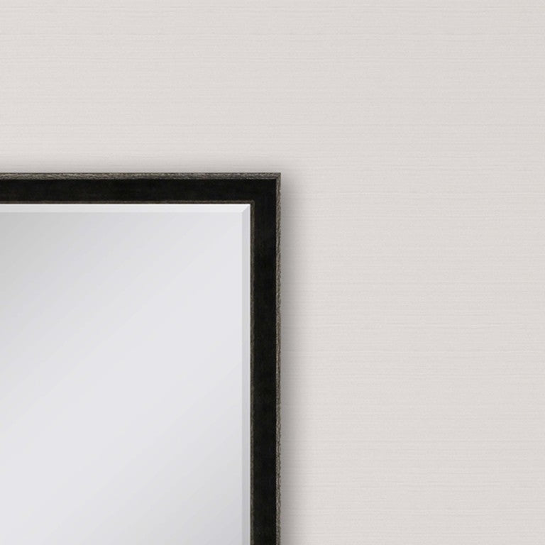 44 Inch Dark Brown Wooden Decorative Mirror for Entryway Living Room Wall Accent