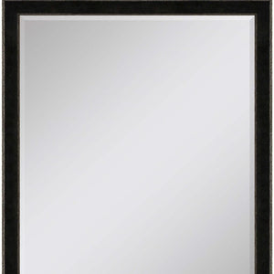 44 Inch Dark Brown Wooden Decorative Mirror for Entryway Living Room Wall Accent
