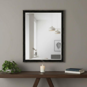 52 Inch Dark Brown Wooden Decorative Wall Mirror for Entryway Living Room Decor