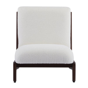 English Elm Scott Living Moda Set of 2 Accent Chairs White Cushion Matte Black Wood Frame Walnut N767P356660W